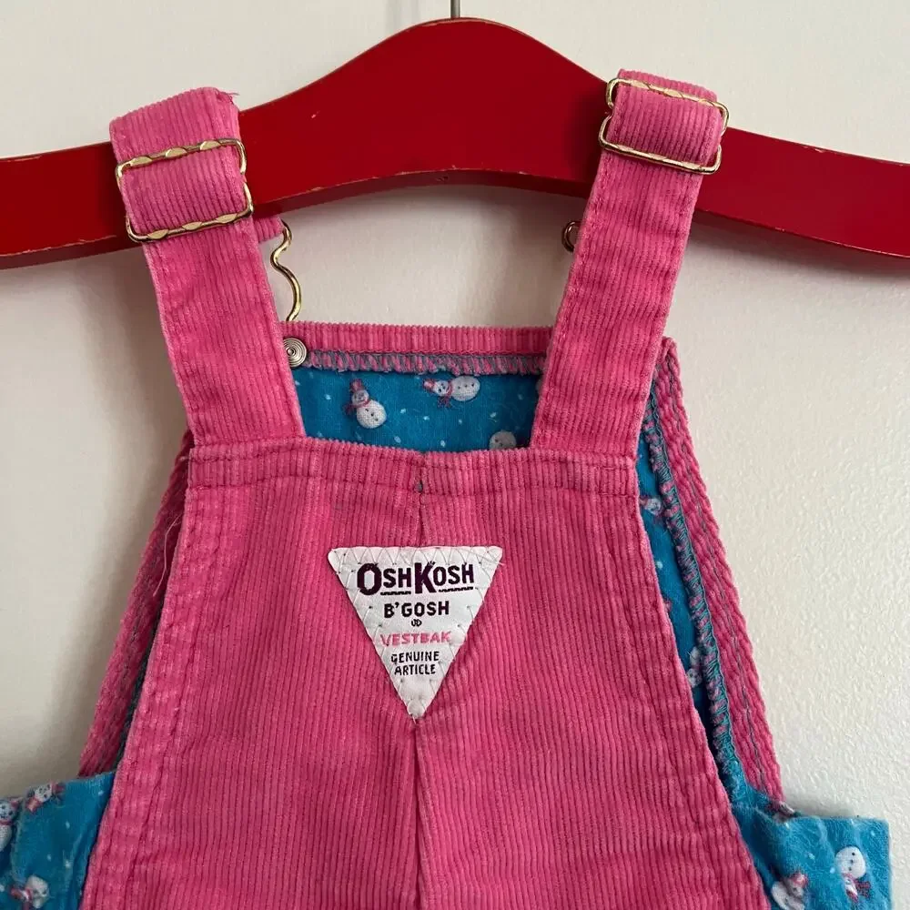 Vintage Oshkosh pink corduroy overalls (18m)